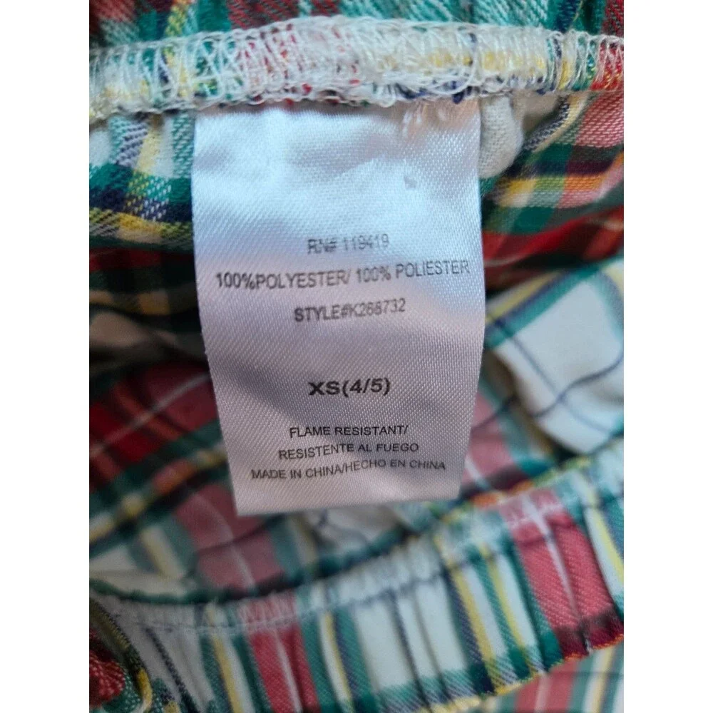 Saint Eve Kids plaid red green and white pajama set size xs christmas eve